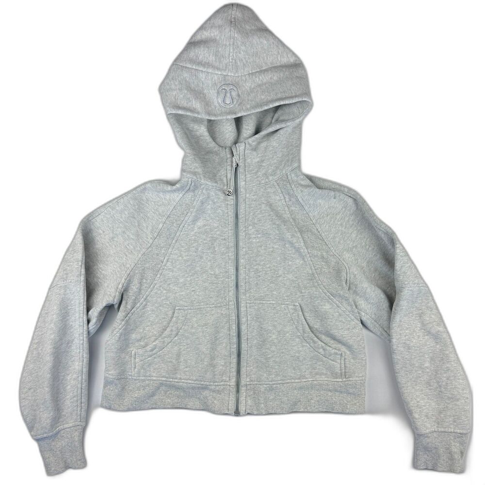 Lululemon Scuba Full-Zip Cropped Hoodie Heather Gray Size XS/S